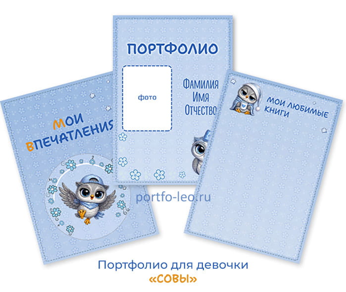 Портфолио в детский сад с совами